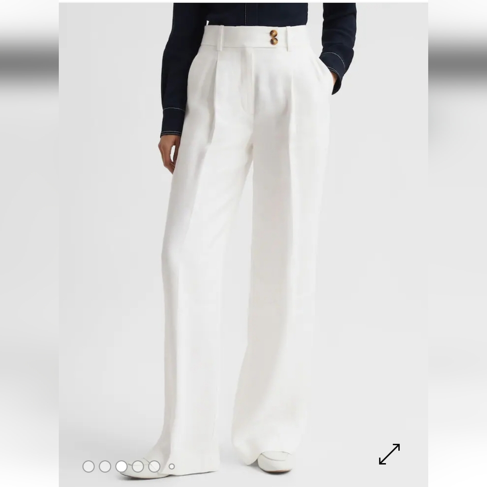 Reiss White Wide Leg Pants